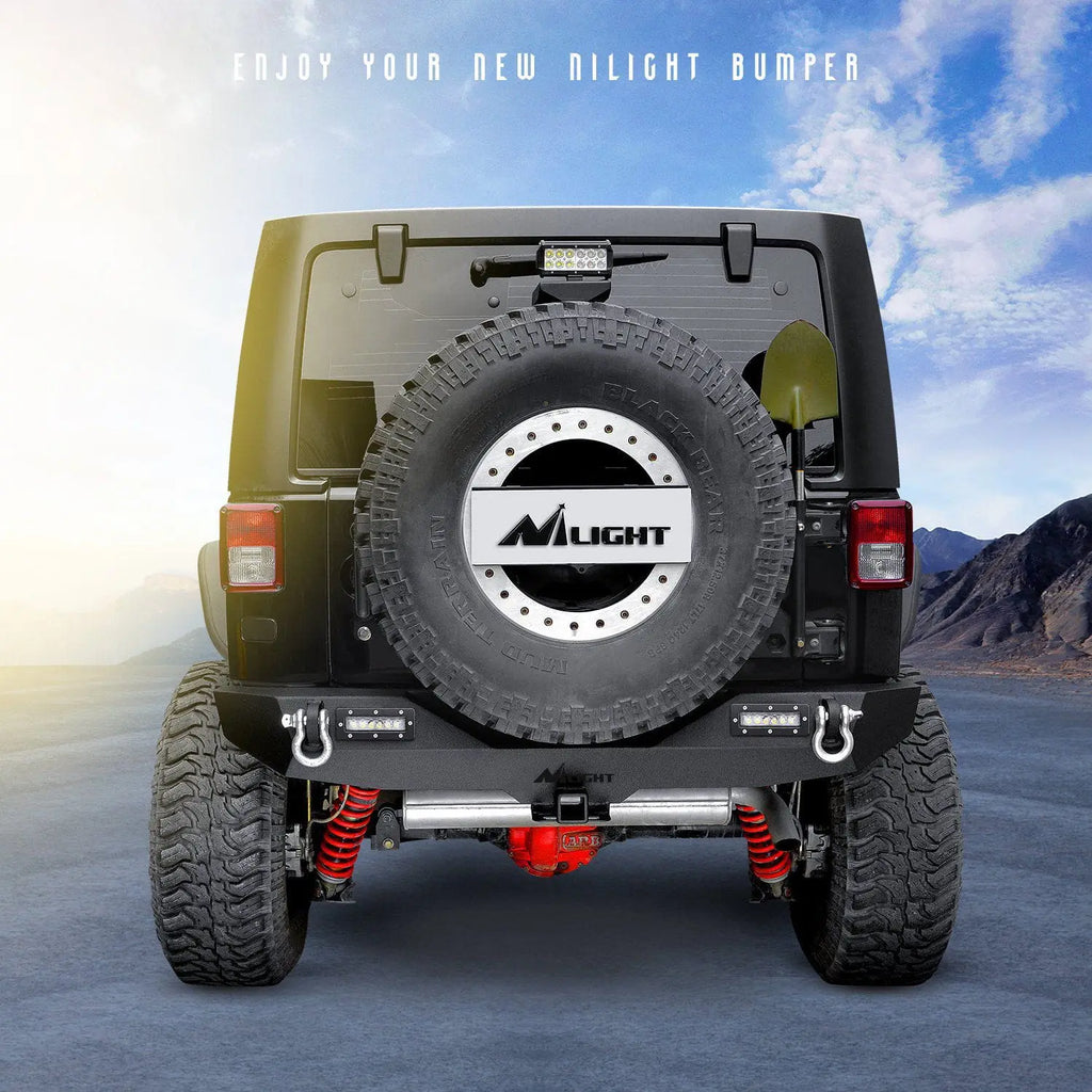 Nilight Rear Bumper Compatible for 2007-2018 Jeep Wrangler JK, Rock Cr –  Nilight Led Light
