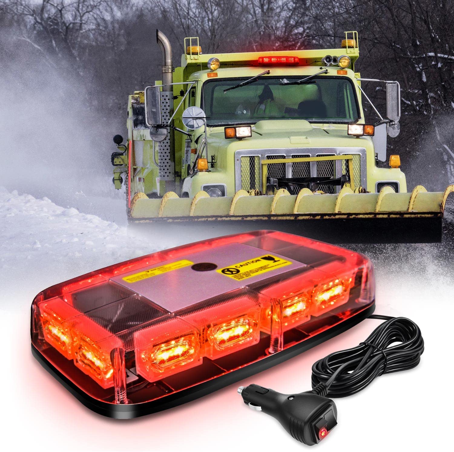 12" 48 Leds Roof Top Red Emergency Strobe Light Nilight