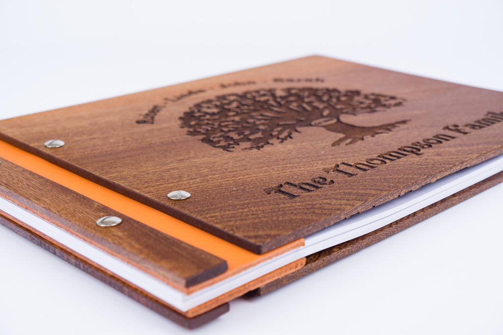 wood photo album