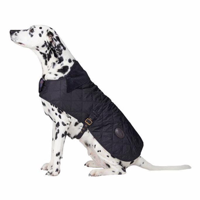 barbour black quilted dog coat