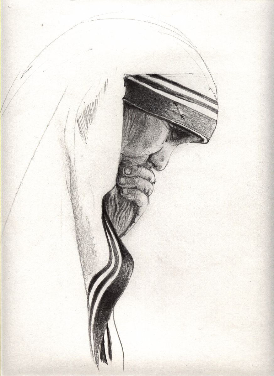 Pencil Sketch - Mother Teresa by Sherly David | Buy Posters ...