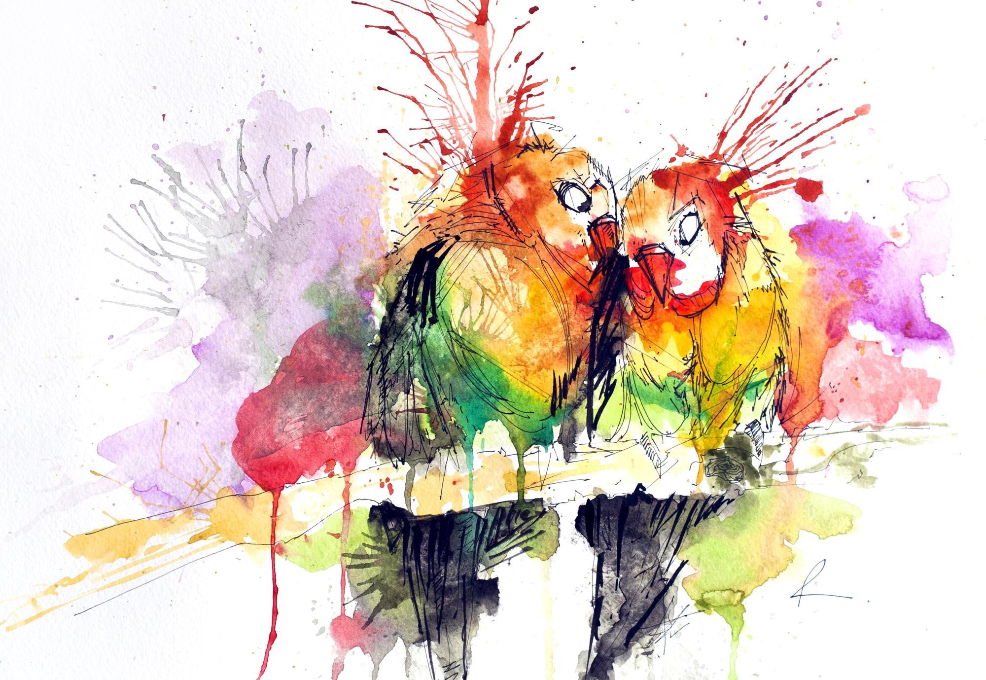 love birds abstract art posters by sina irani buy posters