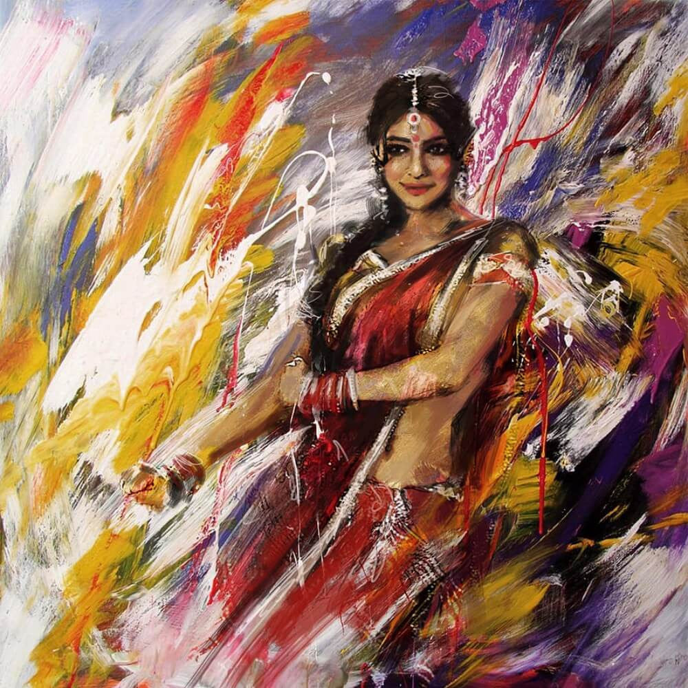 Classical Dance Art 8 Painting By Maryam Mughal
