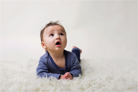 Adorable Cute Baby Boy In Blue Life Size Posters By Sina Irani