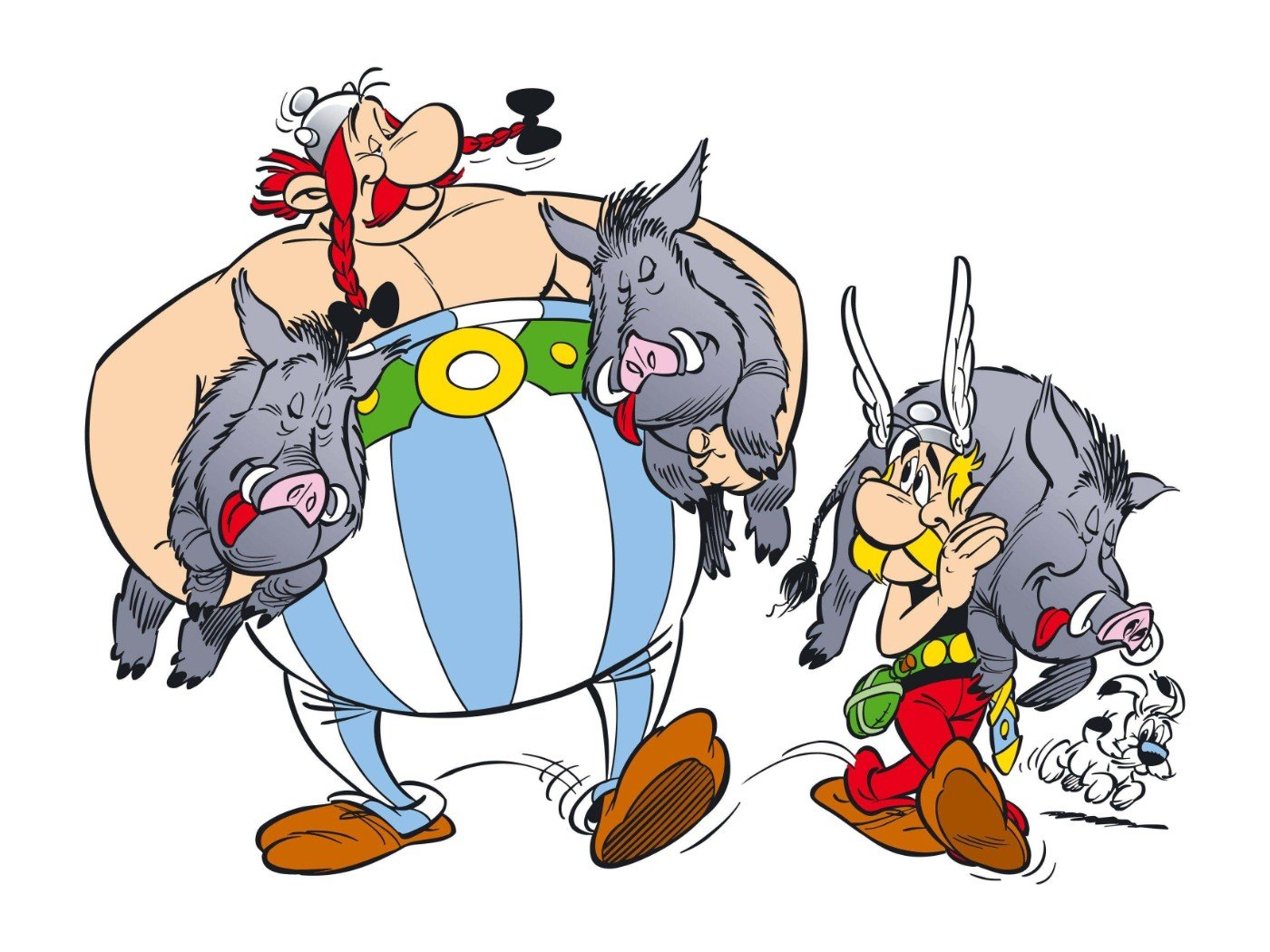 Asterix Obelix And Dogmatix Boar Canvas Prints By Joel Jerry Buy Posters Frames Canvas Digital Art Prints Small Compact Medium And Large Variants