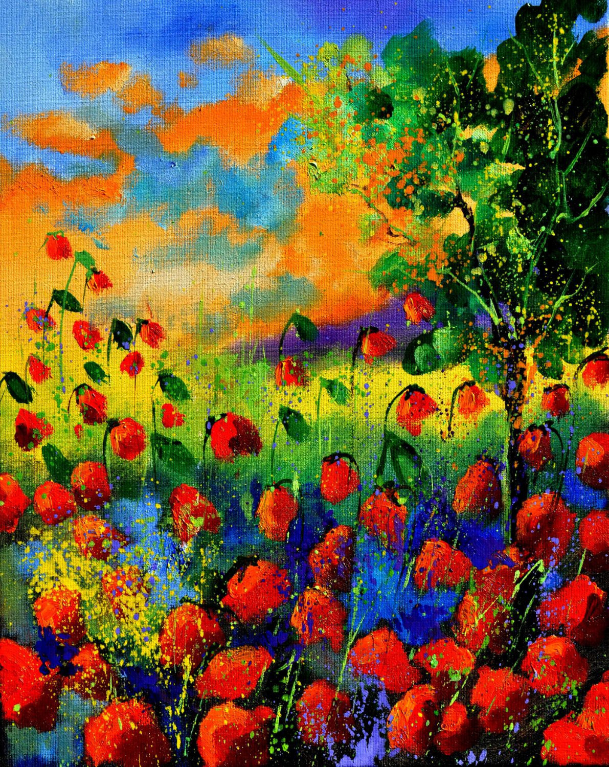 Beautiful Red Flower Garden - Art Prints by Michael Pierre | Buy ...