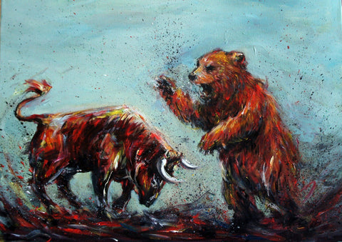 bull bear market vs canvas inspired prints wall