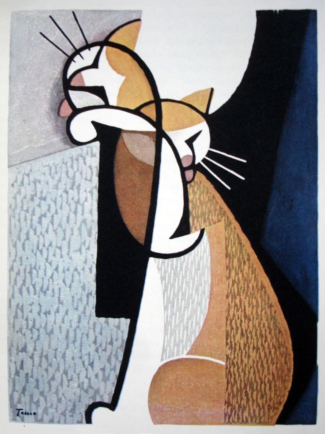 Cat Making Up - Tomoo Inagaki -Contemporay Japanese Painting ...