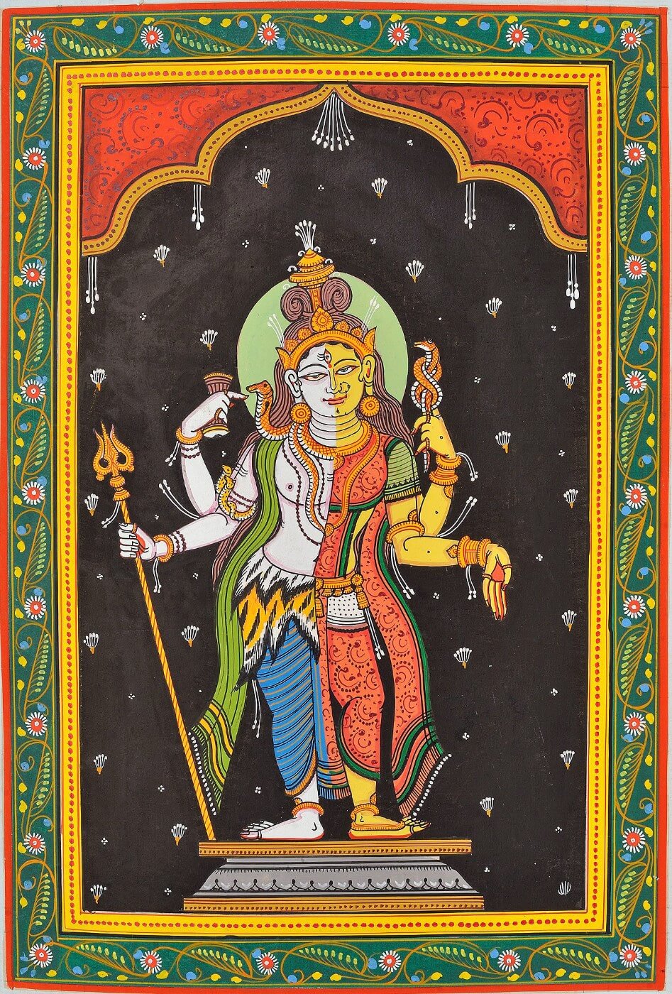 Classical Indian Painting - Shiva as Ardhanareeshwar - Shiva ...