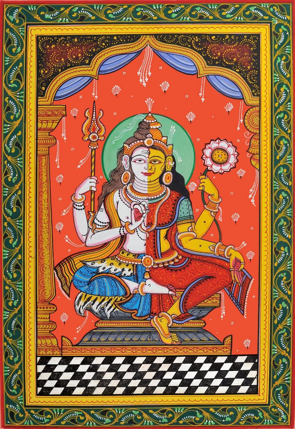 Classical Indian Painting - Shiva as Ardhanarishvar - Shiva Shakti ...