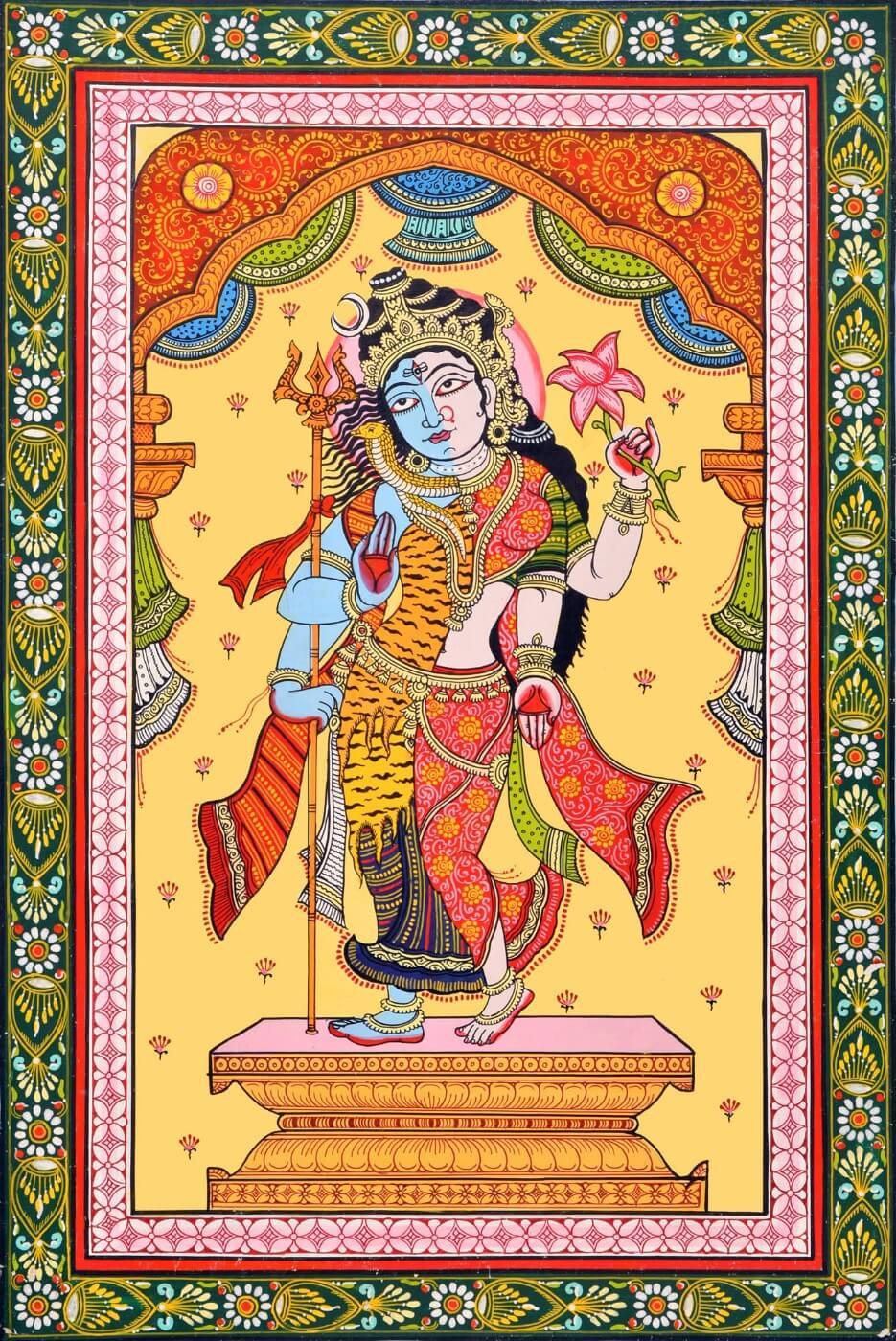 Classical Indian Painting - Shiva as Ardhanarishvara - Shiva ...