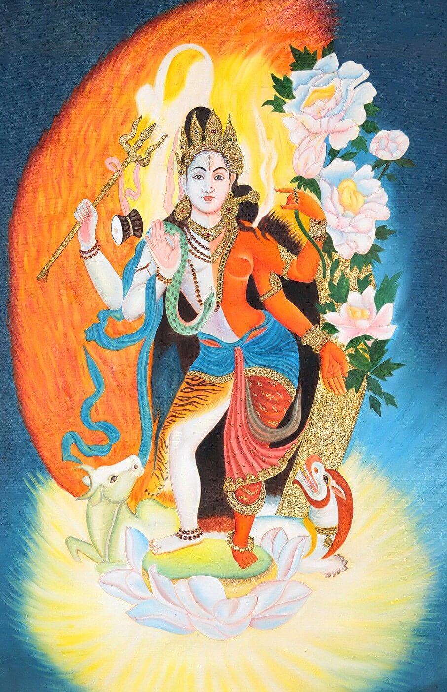 Contemporary Indian Painting - Shiva as Ardhanarishvara - Shiva ...