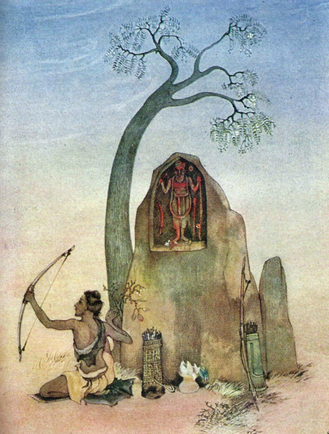 Ekalavya And Drona - Nandalal Bose - Bengal School Indian Painting ...