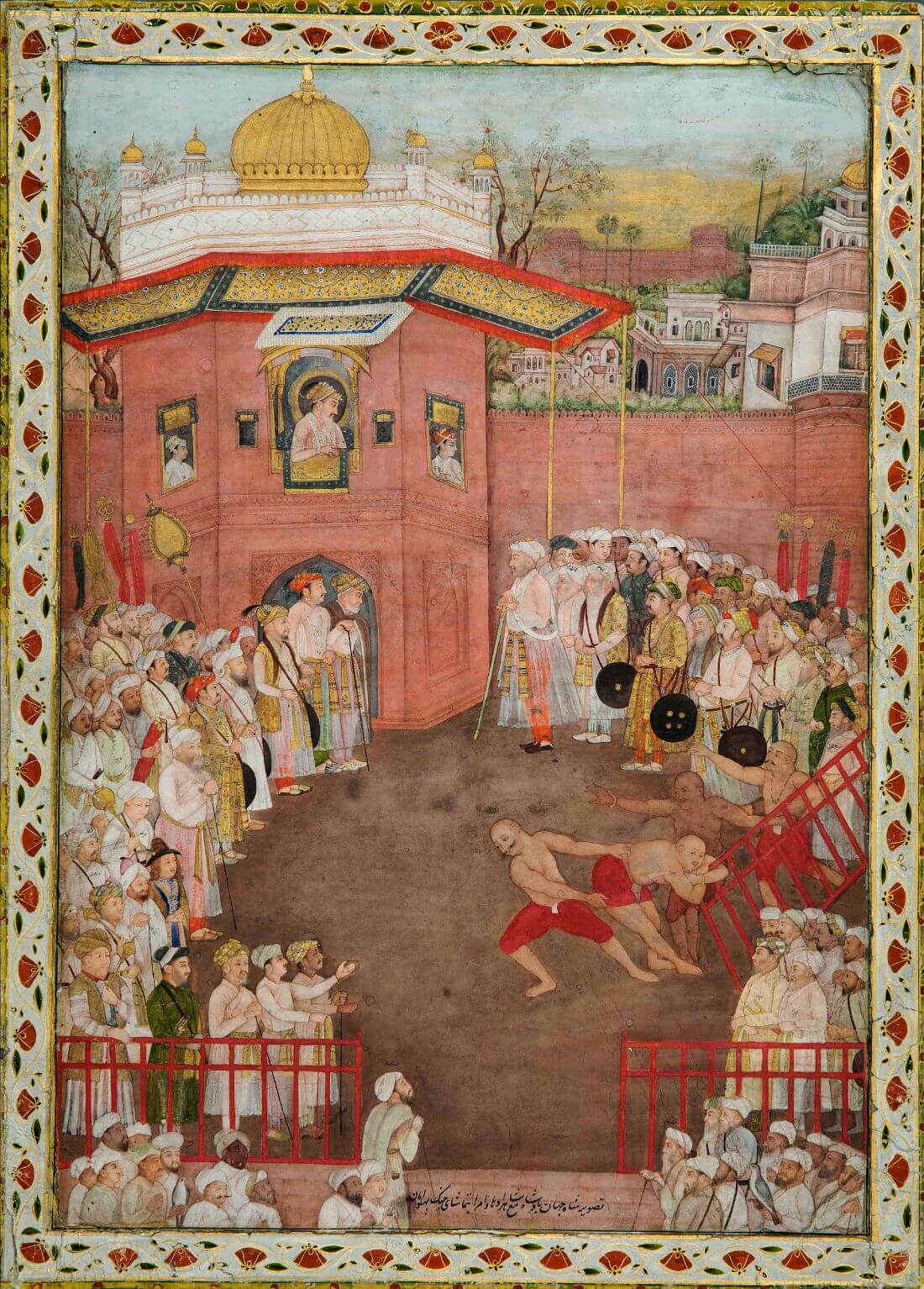 Emperor Shah Jahan Watching A Wrestling Match - c1750 - Mir Kalan ...