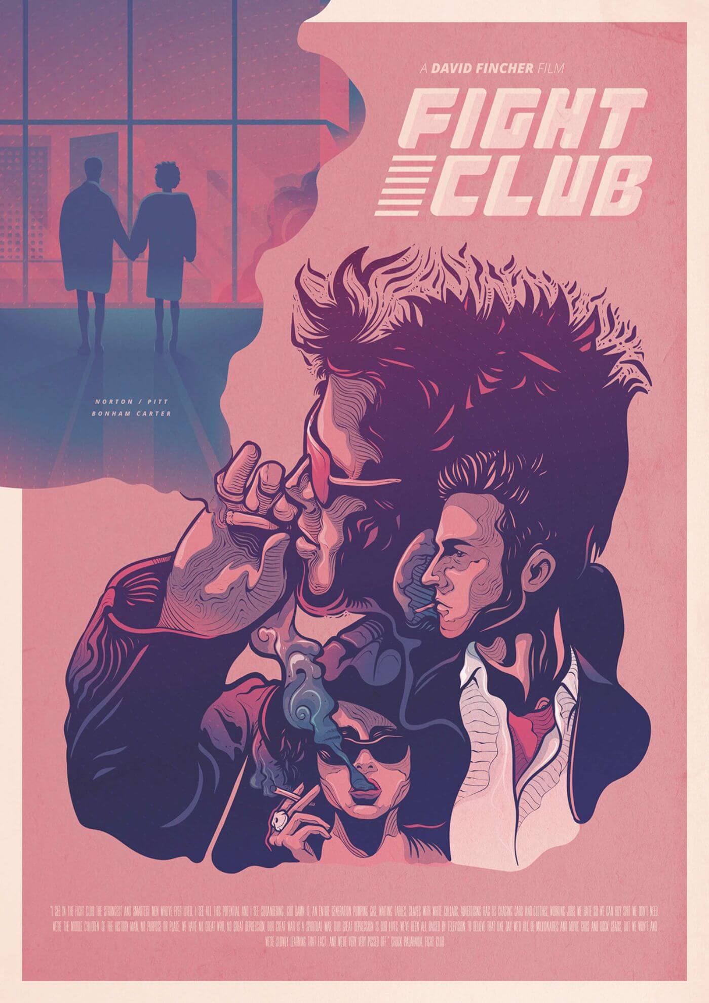 Fight Club - Brad Pitt - Ed Norton - Hollywood Cult Classic English Movie  Graphic Art Poster - Posters by Alice | Buy Posters, Frames, Canvas &  Digital Art Prints | Small, Compact, Medium and Large Variants