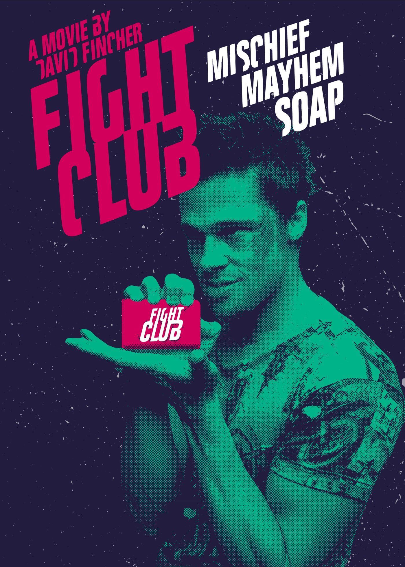 Fight Club - Brad Pitt - Soap - Hollywood Cult Classic English Movie Poster  - Art Prints by Alice | Buy Posters, Frames, Canvas & Digital Art Prints |  Small, Compact, Medium and Large Variants