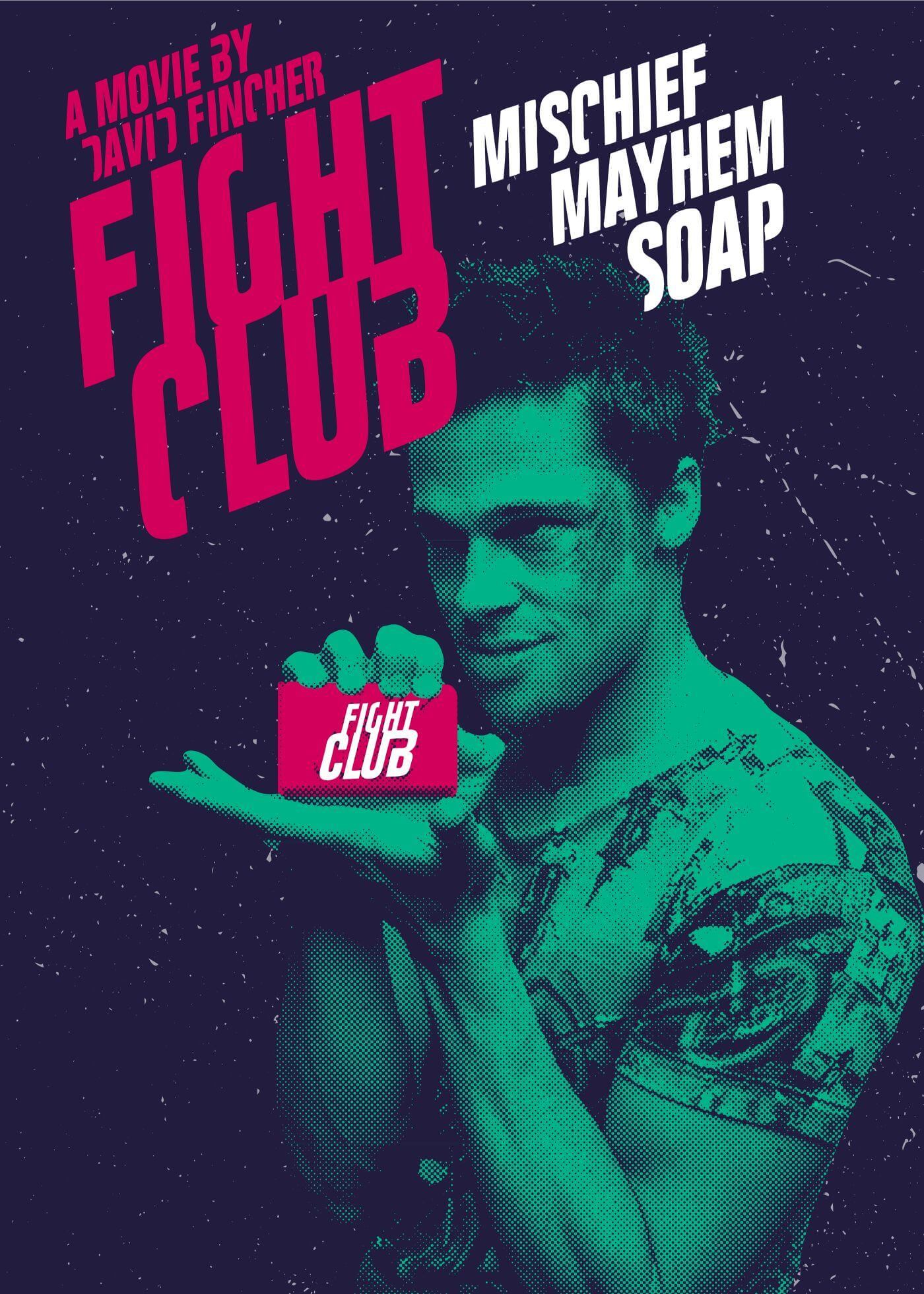 Fight Club - Brad Pitt - Soap - Hollywood Cult Classic English Movie Poster  - Posters by Alice | Buy Posters, Frames, Canvas & Digital Art Prints |  Small, Compact, Medium and Large Variants