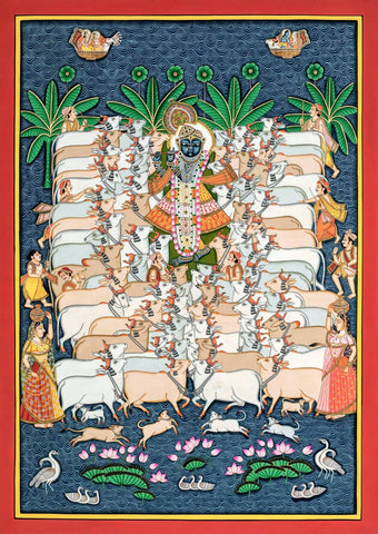 Gopashtami Shrinathji - Pichwai Painting by Krishna Pichwai