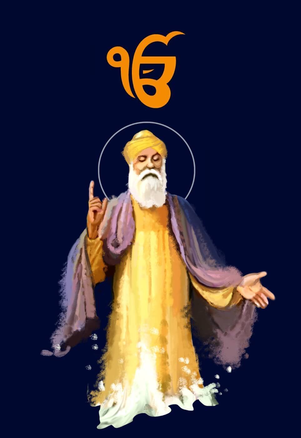 Ik Omkara - Sikh Guru Nanak Dev Ji I - Framed Prints by Akal | Buy ...