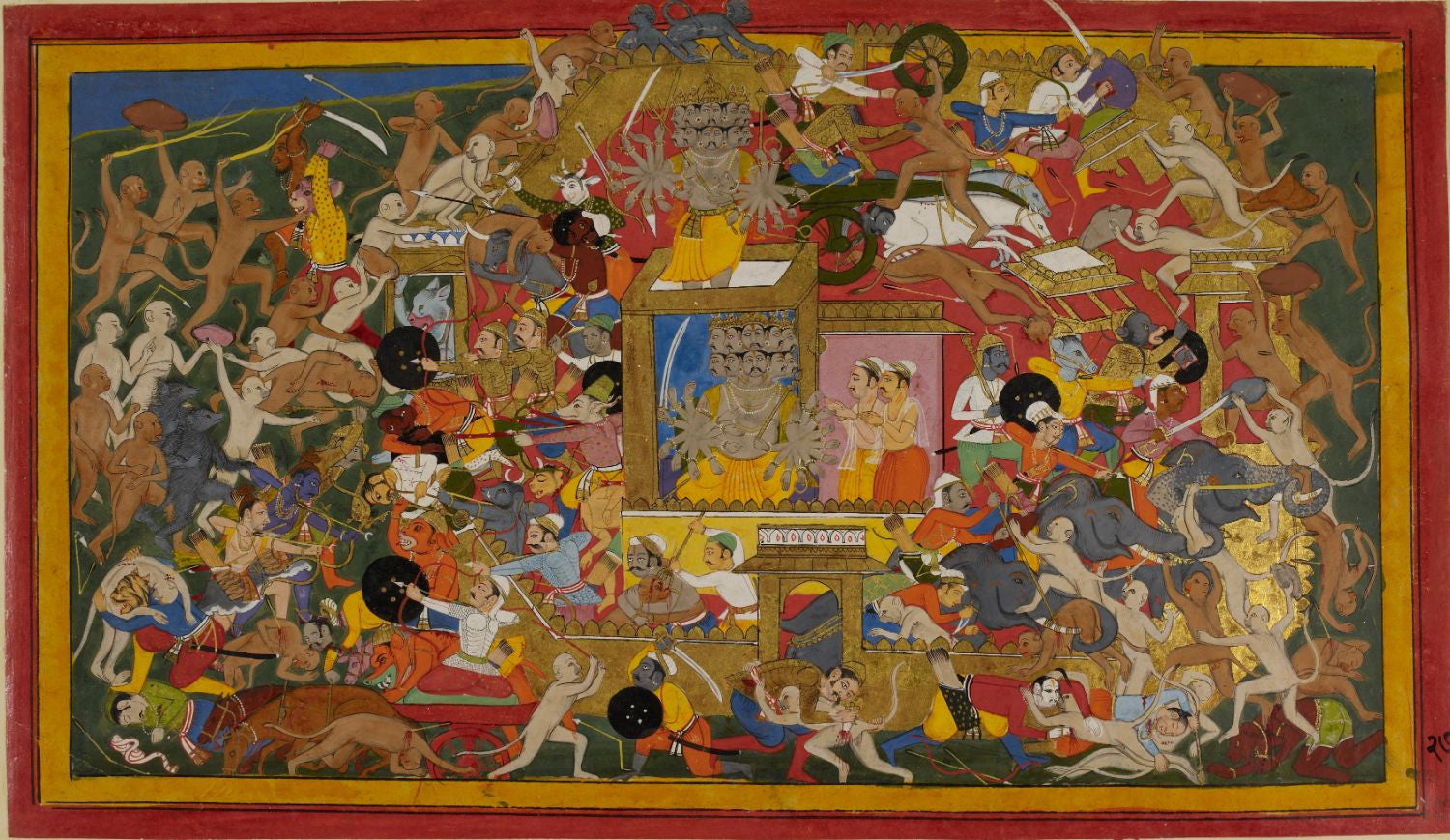 Mewar Ramayan: The Army Of Ram Battling The Forces Of Ravan At The ...