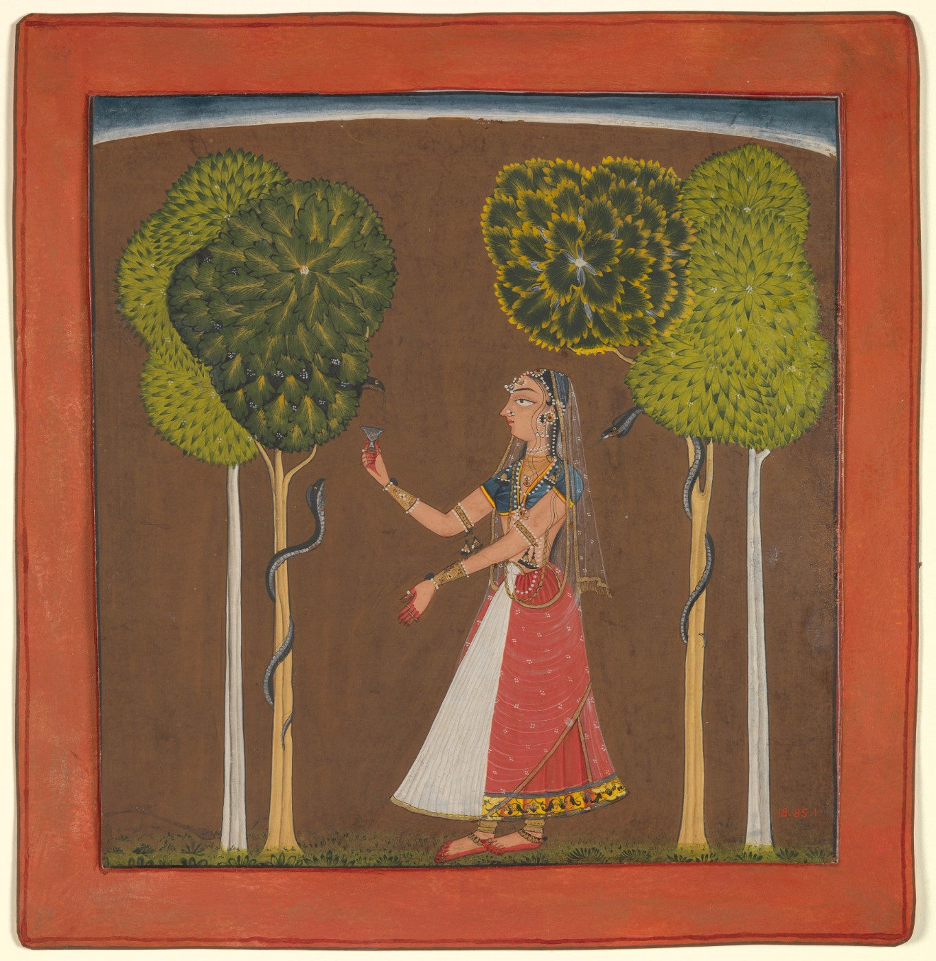 Indian Miniature Art - Rajput Painting - Sita In Garden - Canvas ...