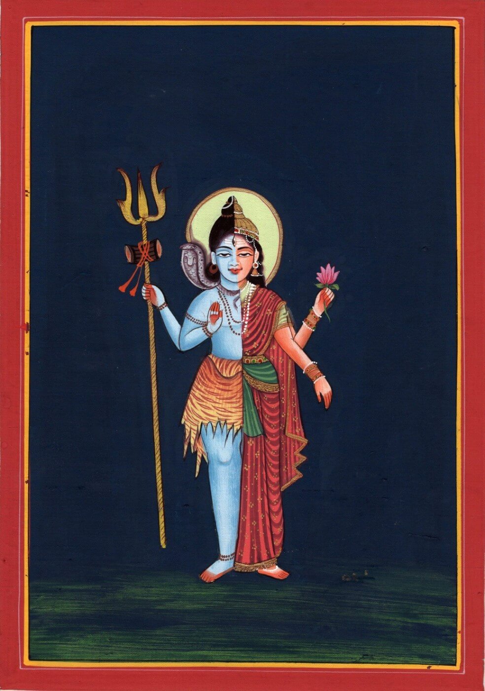 Indian Painting - Shiva as Ardhanarishvara - Shiva Shakti ...