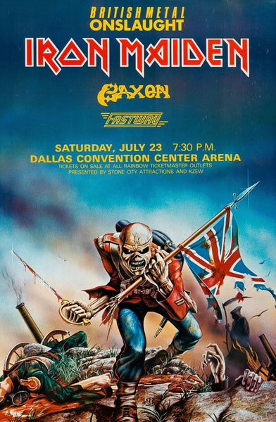 Iron Maiden - Saxon 1983 Tour - Heavy Metal Music Concert Poster by ...