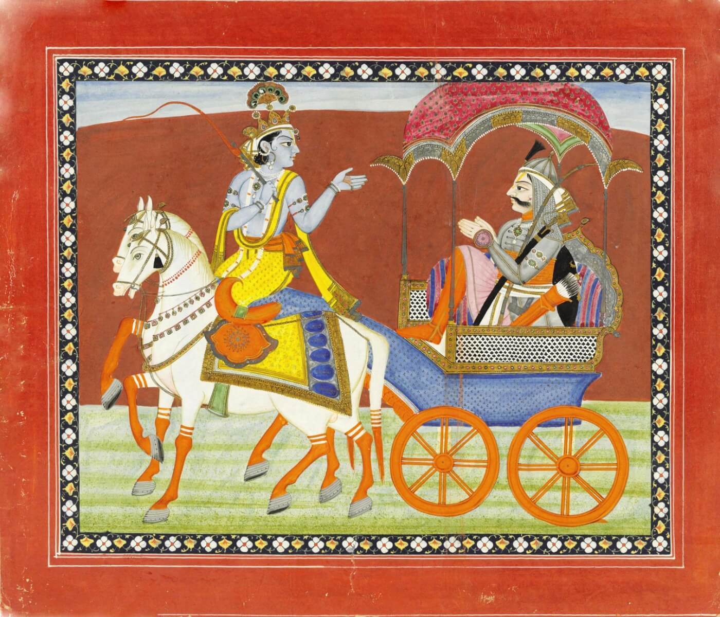 Krishna And Arjuna In A Chariot - Gita Govinda - Kangra School ...