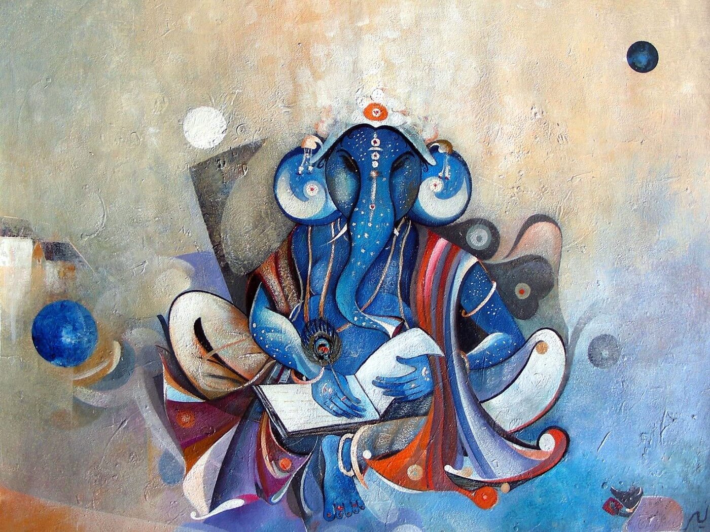 Lord Ganapati Modern Ganesha Painting - Posters by Shoba Shetty ...