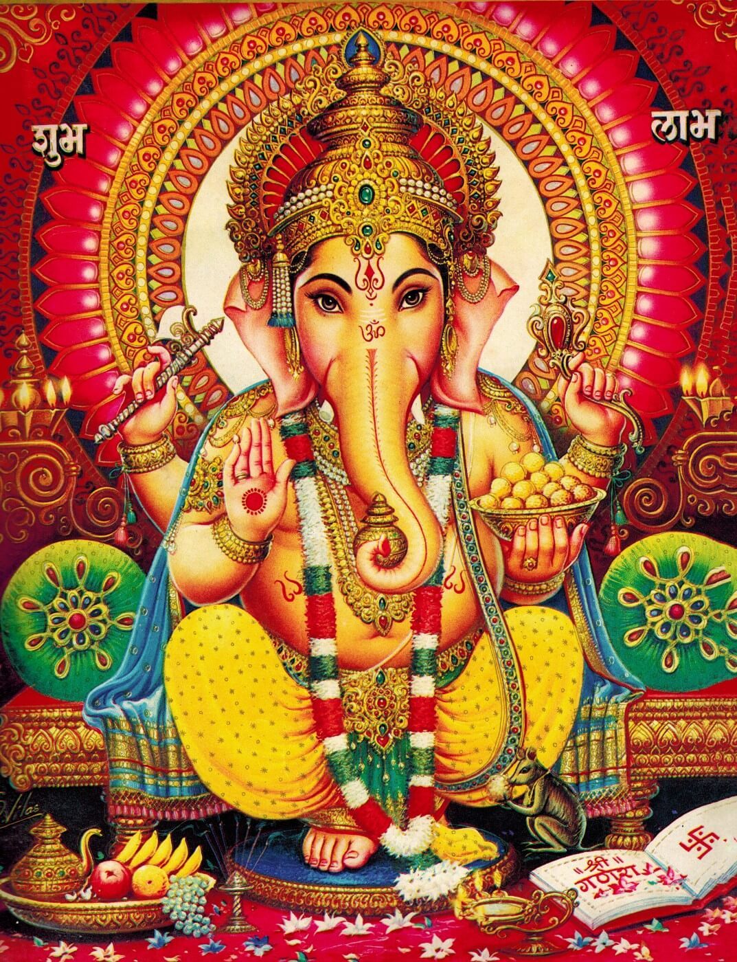 Lord Ganpati - Shubh Labh - Traditional Indian Ganesha Painting ...