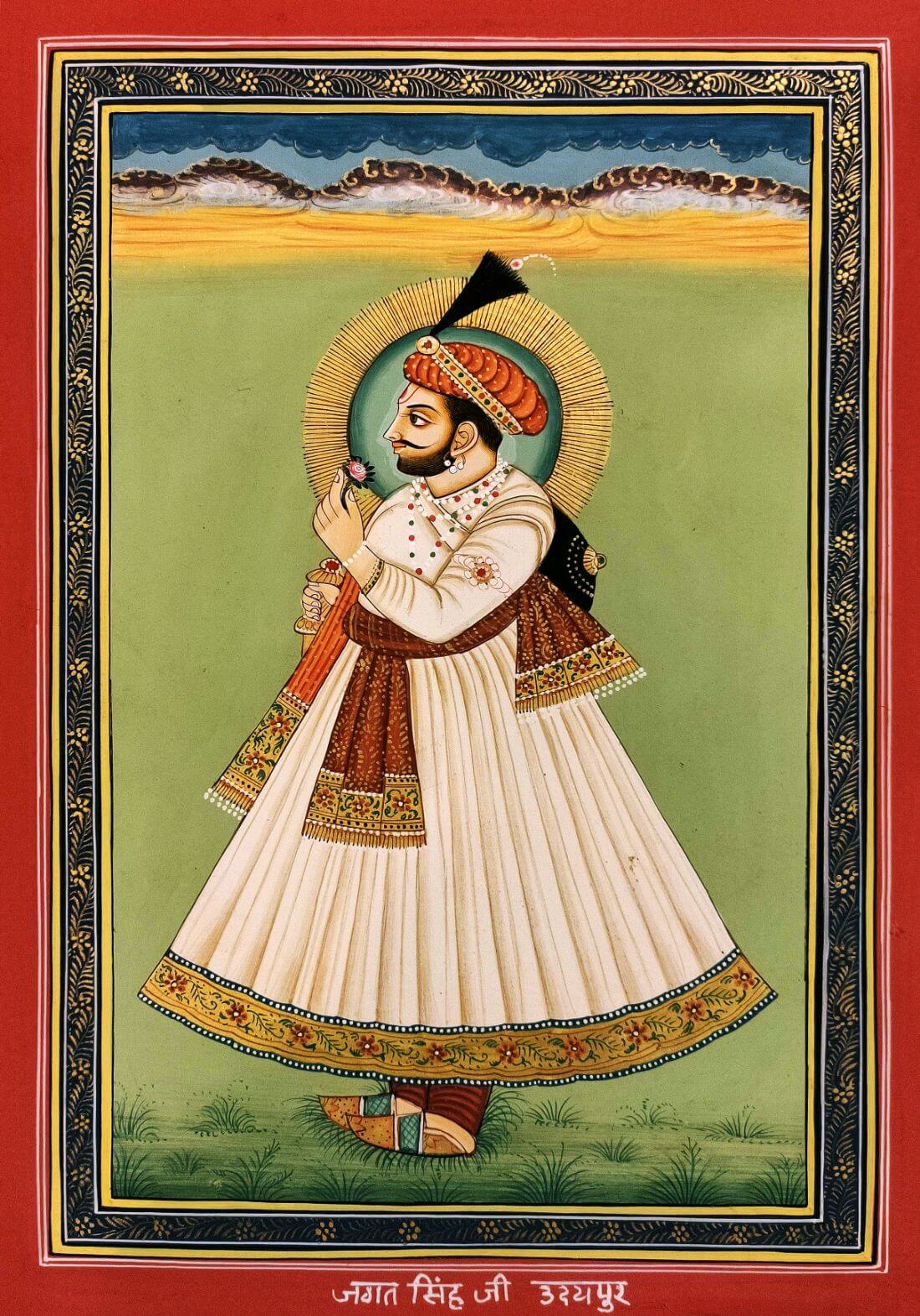 Maharaj Jagat Singh Of Udaipur - Indian Miniature Art Royalty ...