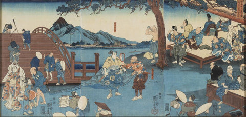 Miyamoto Musashi Being Shown A Mirror - Utagawa Kuniyoshi - Large Art Prints