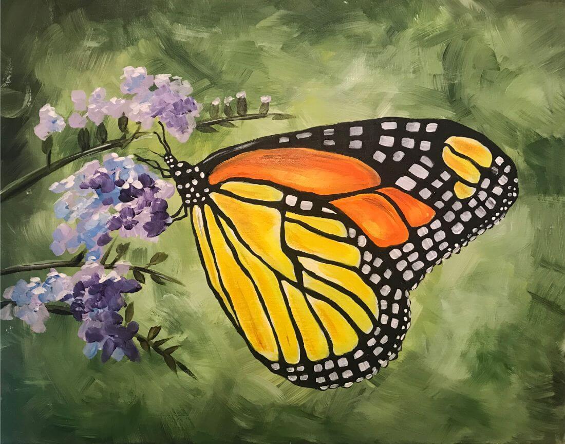 Monarch Butterfly - Contemporary Watercolor Painting - Canvas ...