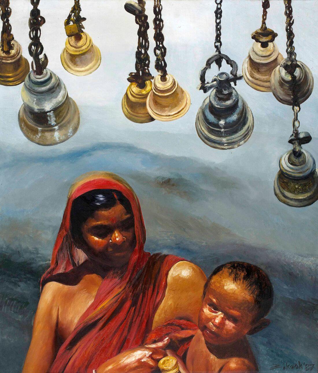 Mother And Child - Bikas Bhattacharji - Indian Contemporary Art ...