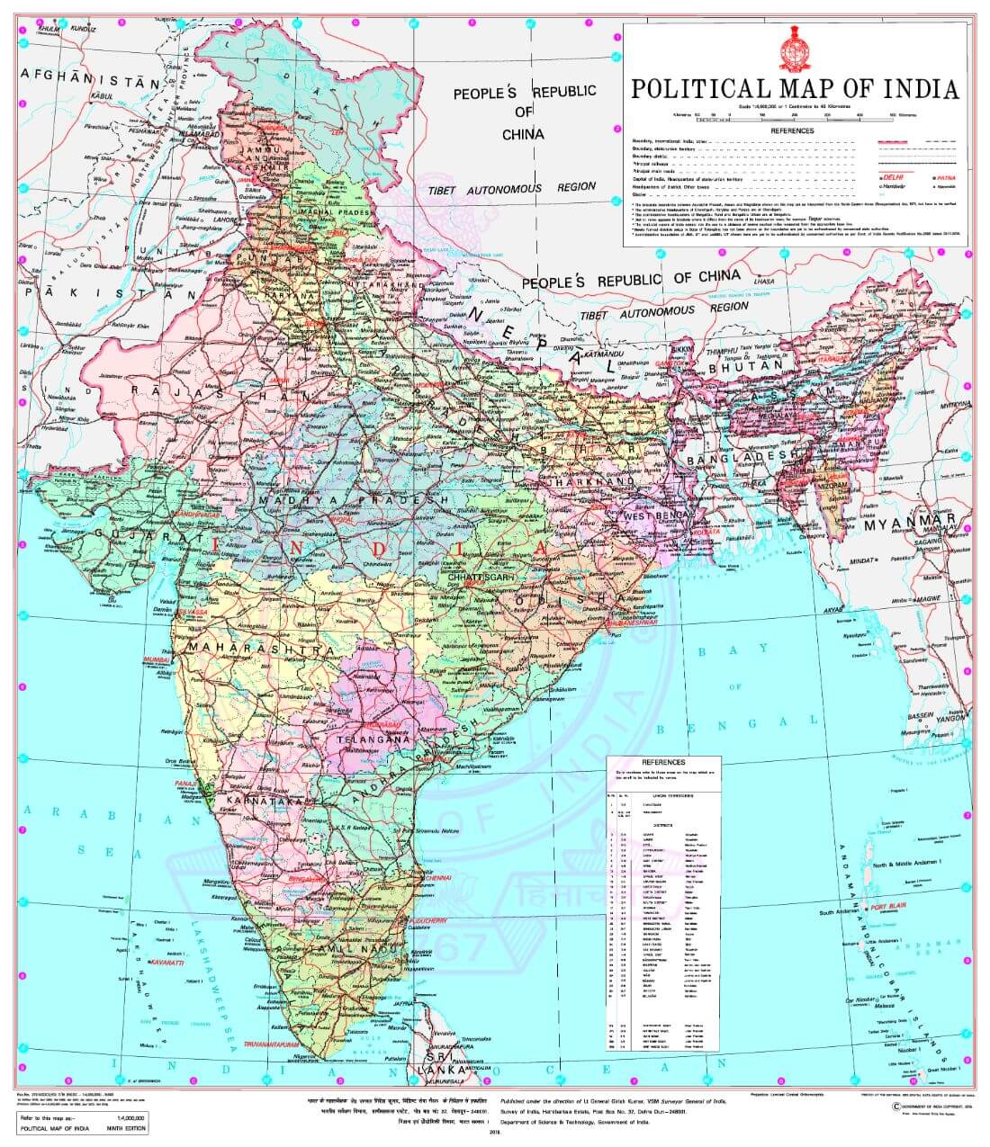 Political Map Of India - Framed Prints by Tallenge | Buy Posters ...