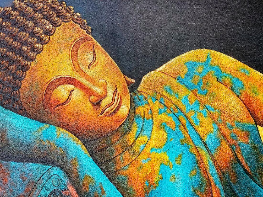Resting Buddha Painting - Canvas Prints by Tallenge | Buy Posters ...