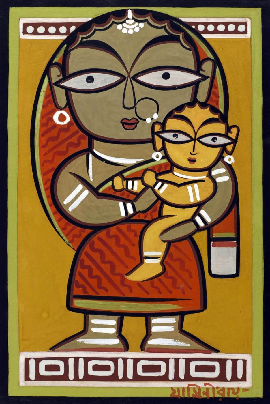 Santhal Mother and Child - Framed Prints by Jamini Roy | Buy ...