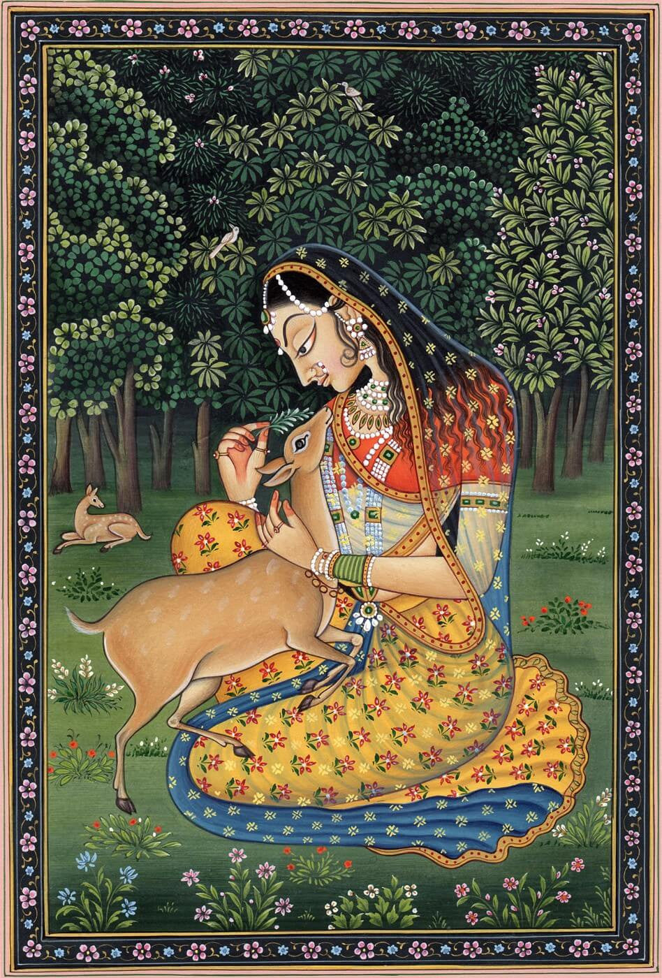 Indian Miniature Art - Shakuntala - Posters by Kritanta Vala | Buy ...
