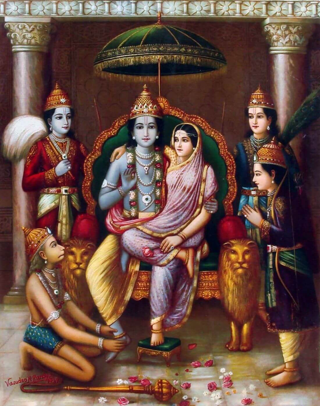 Shri Ram Panchayatan - Raja Ravi Varma Press - Framed Prints by ...