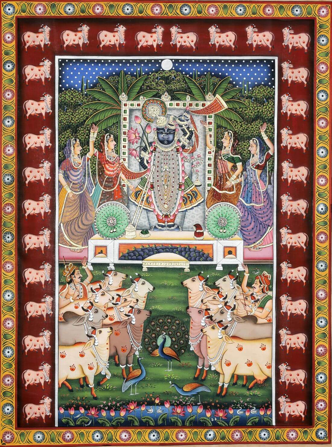 Shrinathji Darshan - Nathdwara - Pichwai Painting - Posters by ...