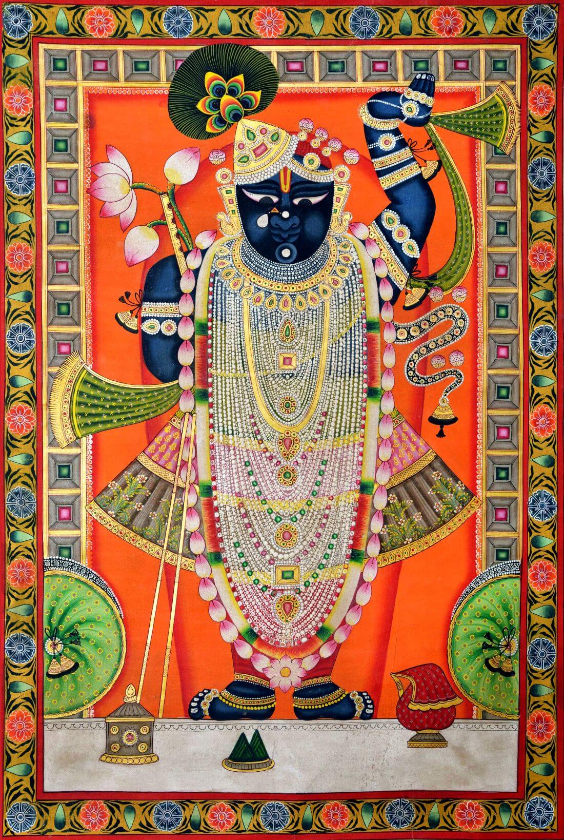 Shrinathji Rajbhog Swaroop - Pichwai Painting - Posters by Krishna ...