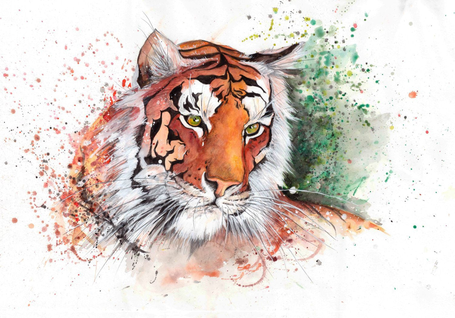Tiger - A Watercolor - Canvas Prints by Christopher Noel | Buy Posters, Frames, Canvas &amp; Digital Art Prints | Small, Compact, Medium and Large Variants