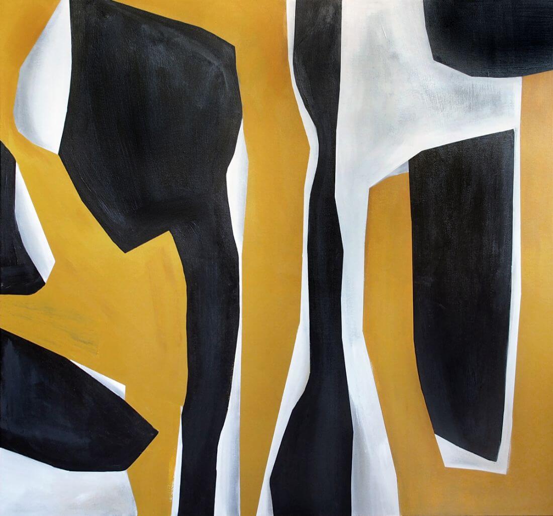 Yellow Black White - Abstract Art Painting - Posters by Abstract ...