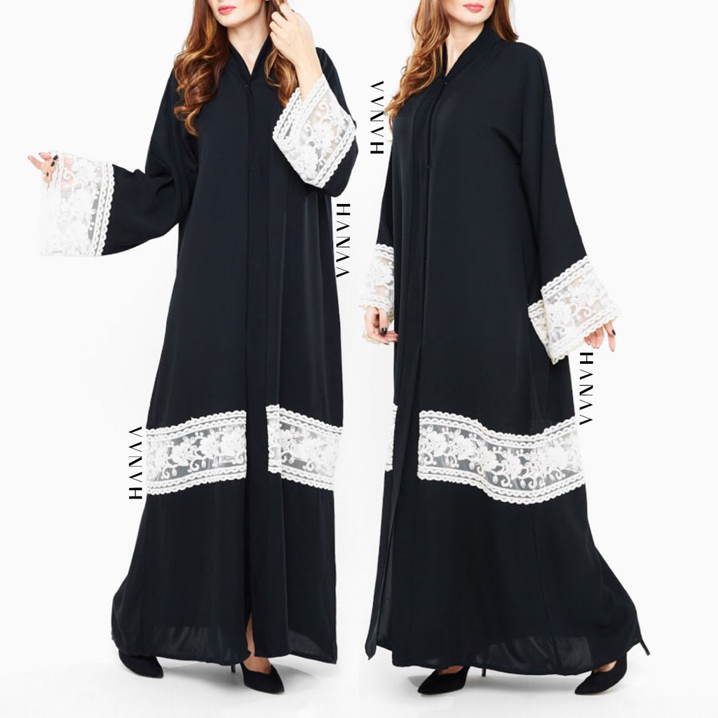 white open abaya