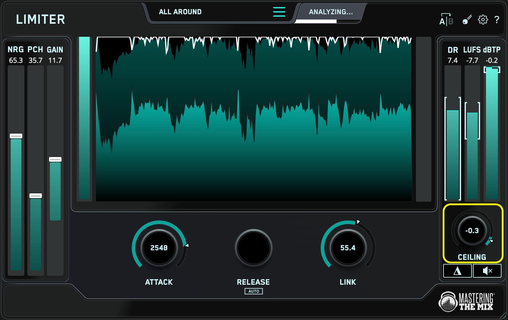 LIMITER Plugin ceiling output gain