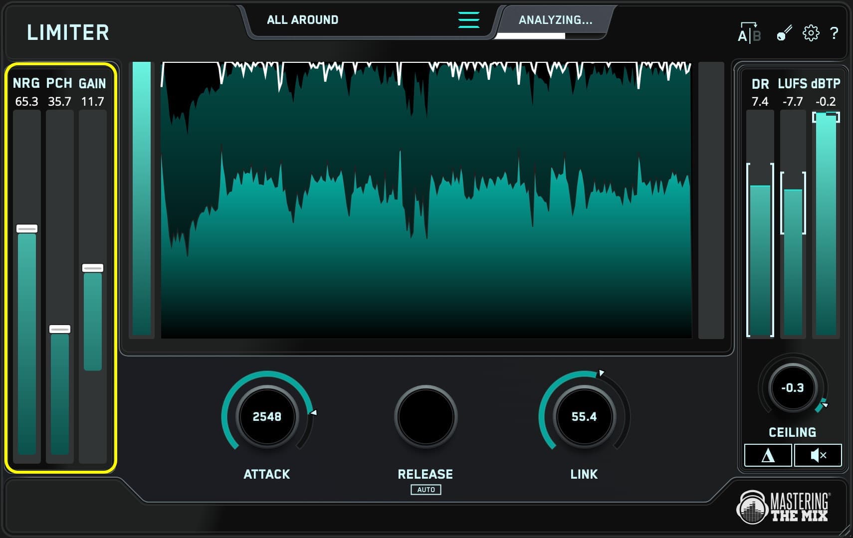 LIMITER Plugin input gain options driving with distortion