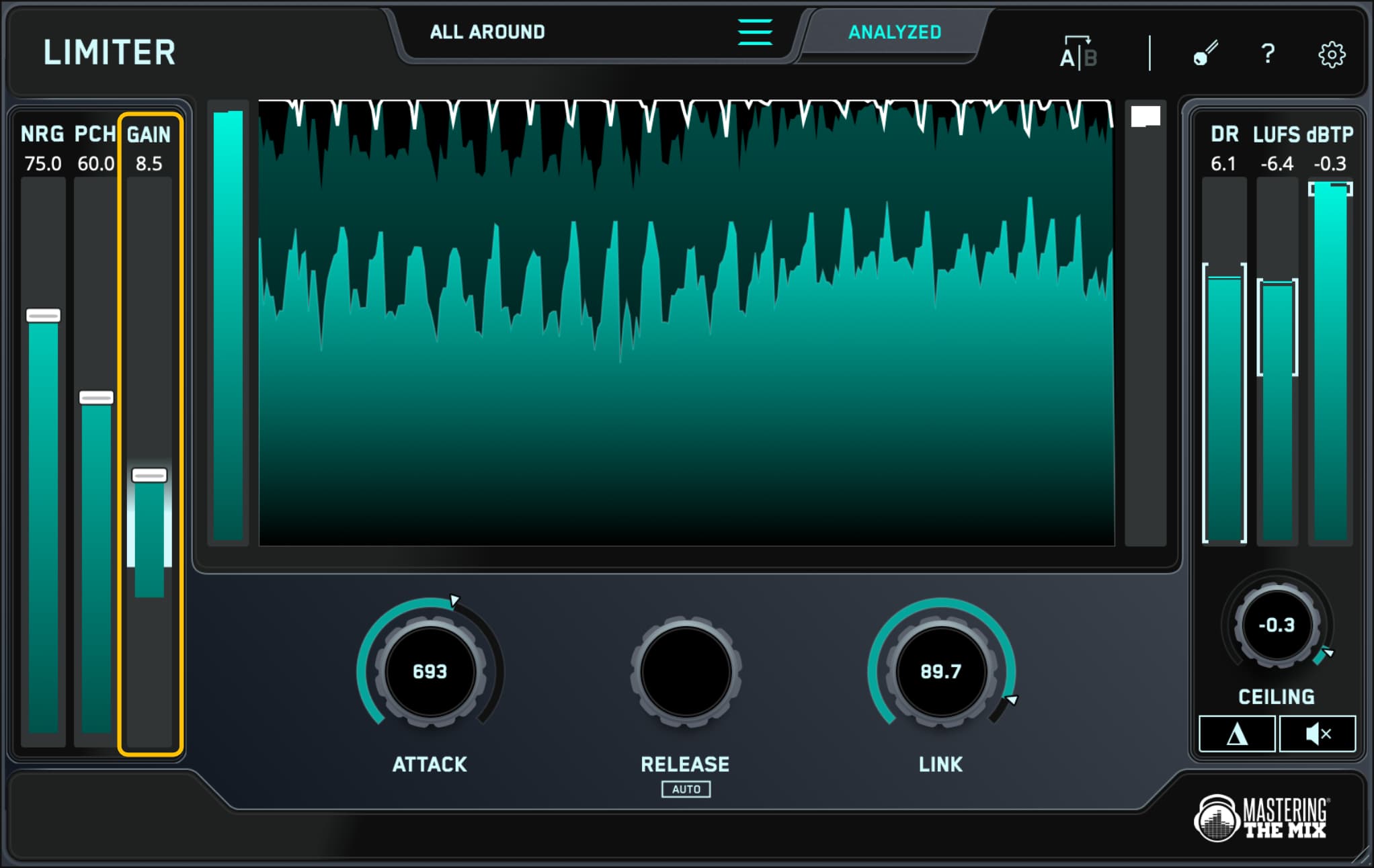 Limiter input gain