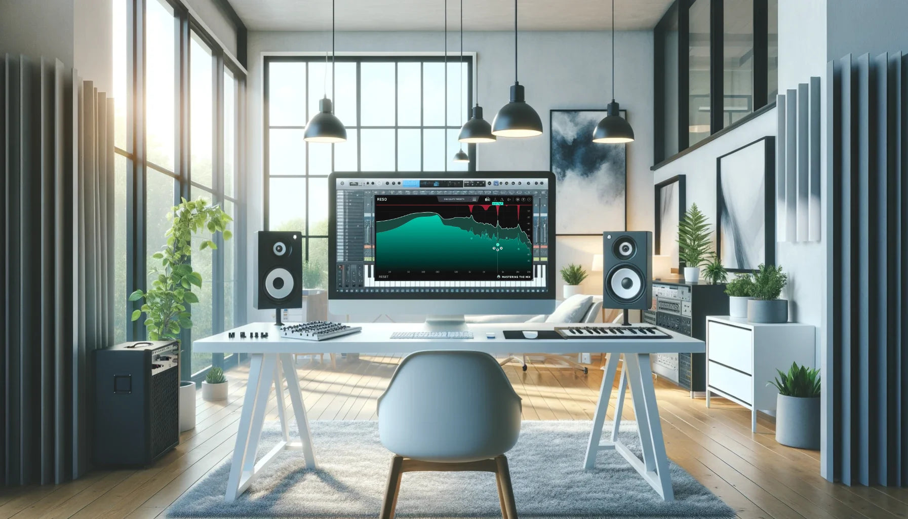 RESO in a futuristic home music studio