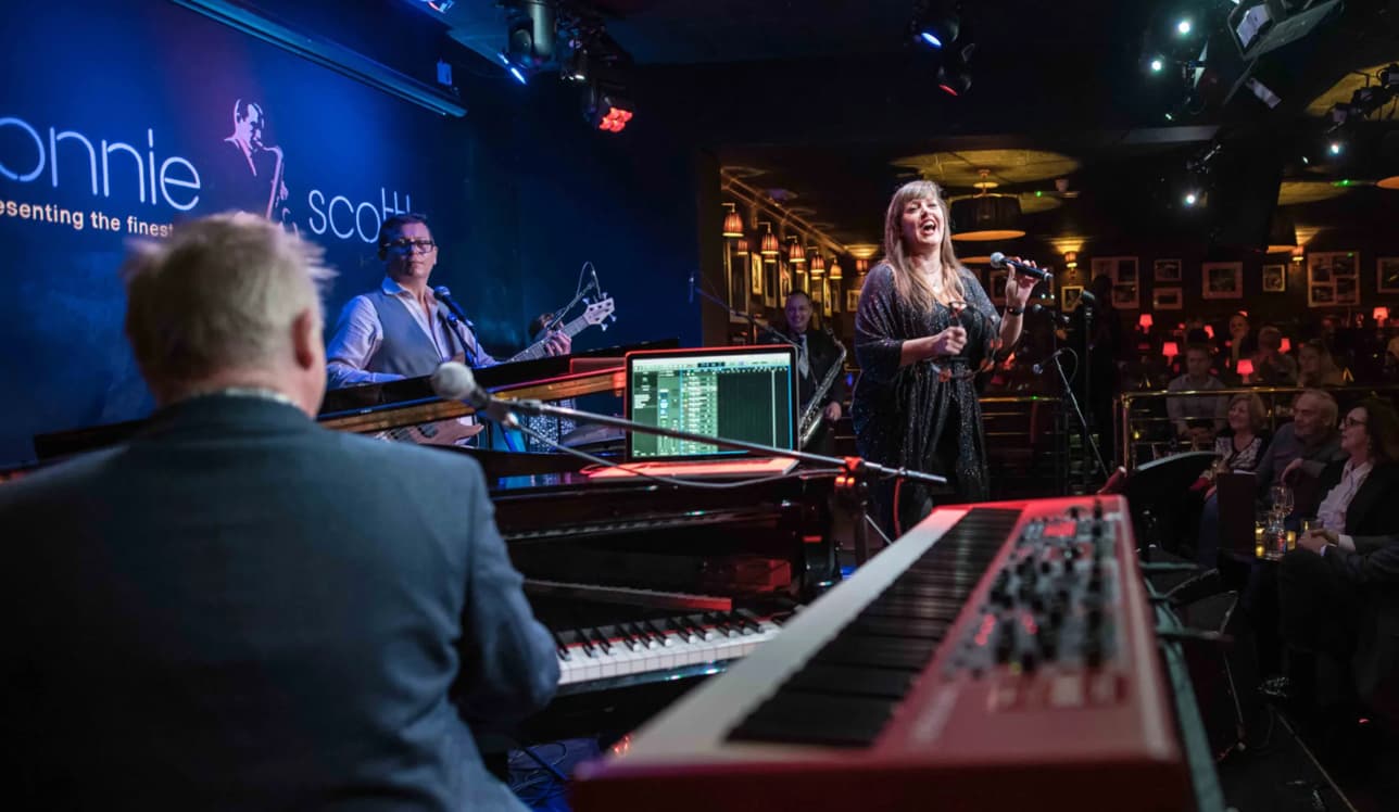 Jazz Musicians playing in Ronnie Scotts, Londons famous jazz club