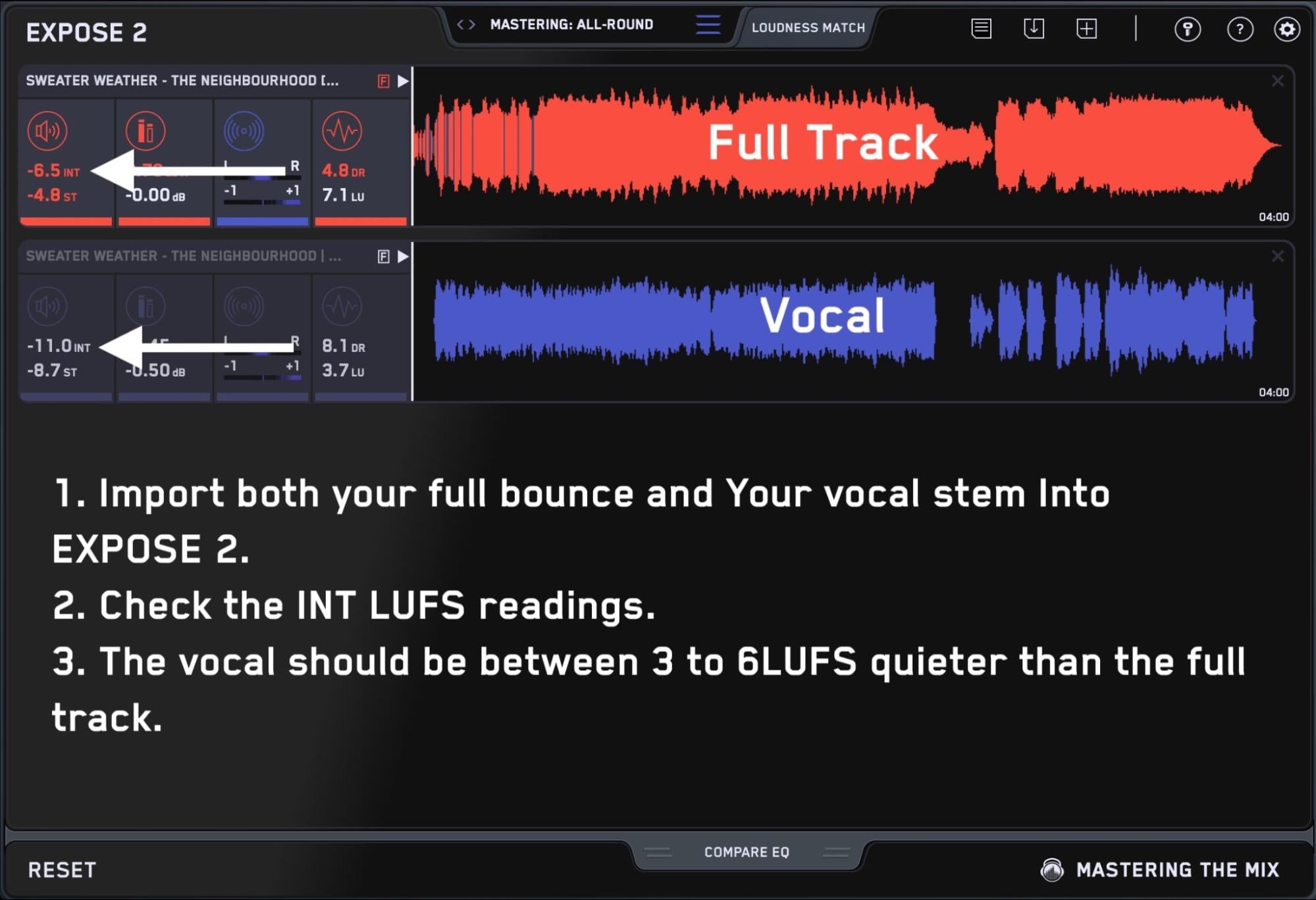 How can you set the perfect vocal level in your mix?